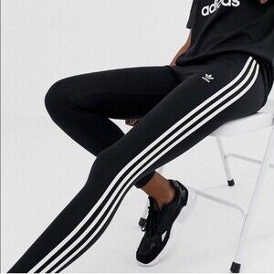 Adidas Originals Black Everyday Trefoil Tights NWT Size XS